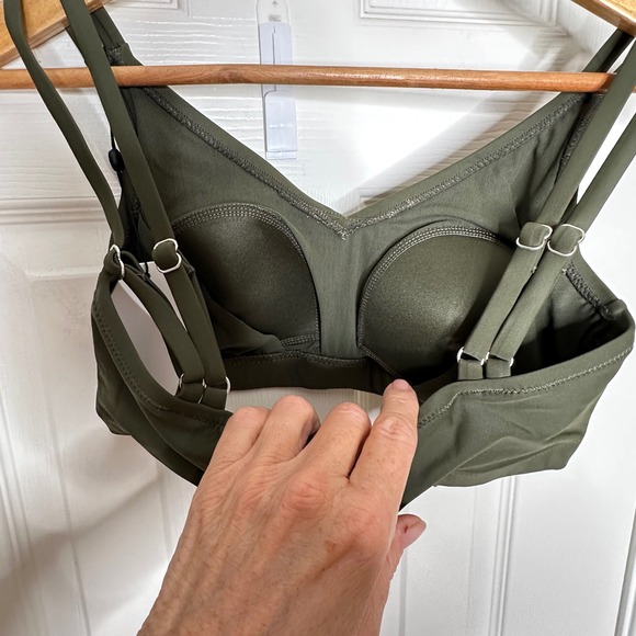 NEW Universal Standard‎ Sport Bikini Swim Top Green Ruched Adjustable 3XS (S) - Picture 5 of 10